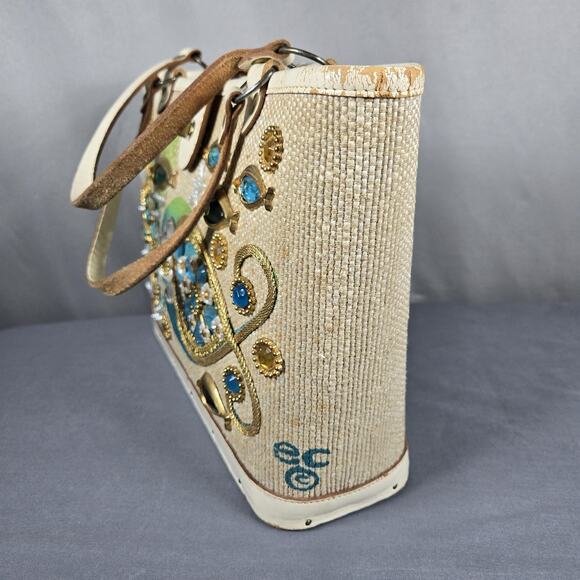 1966 Enid Collins Texas Sea Garden Jeweled Bag Vintage Tote Purse Fish Coastal - Picture 5 of 14
